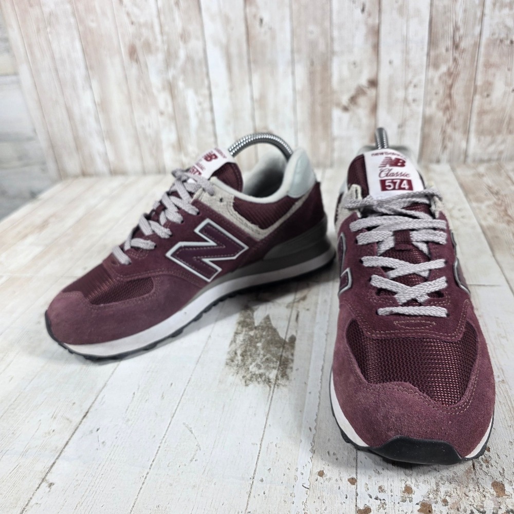 New Balance 574 Classic Womens Burgundy Suede Sneakers WL574EVM Size 7.5 - Picture 5 of 8